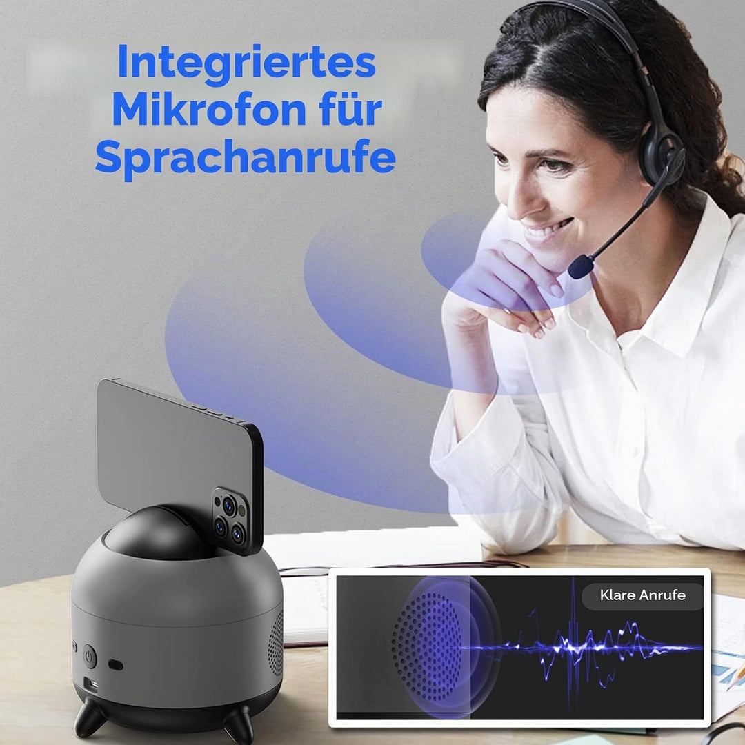 360-Grad-Stativ mit automatischer Gesichtsverfolgung – AI-Kamera-Handyhalter, perfekt für Video-Chat