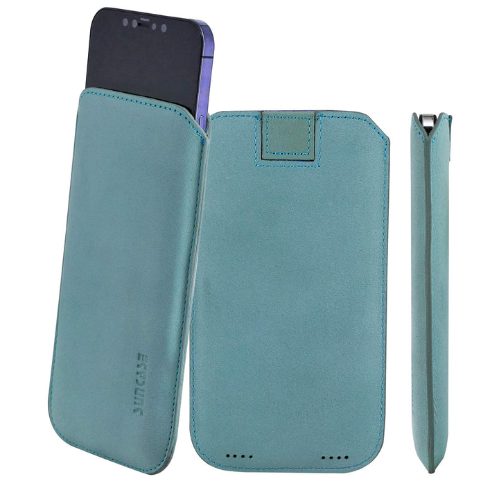 Suncase Original Leder Etui kompatibel mit iPhone 16 Pro (6,3 Zoll) Hülle Tasche Ultra Slim Ledertas