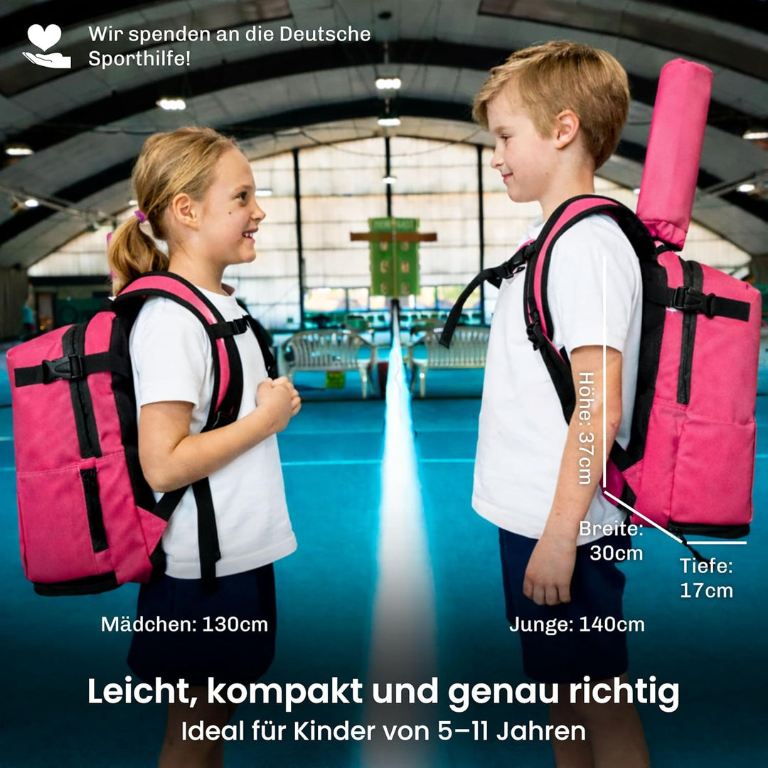 Otaro Tennisrucksack Kinder (19L) | Premium | Inkl. Separierten Schuhfach & Schlägerschutz | Deutsch