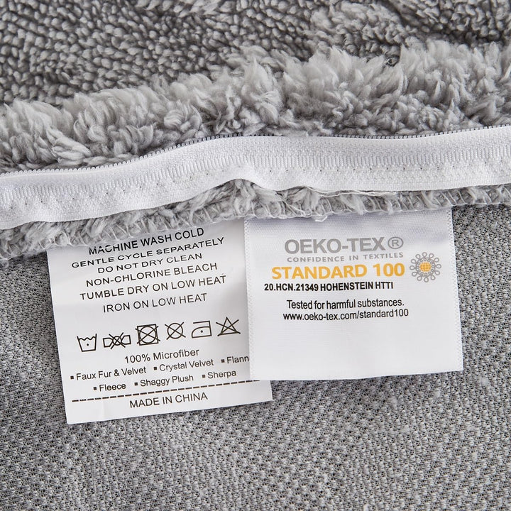 Sedefen Flauschig Bettwäsche 200x200 cm Grau Biber Flanell Fleece Geometrischmuster Cashmere Touch W