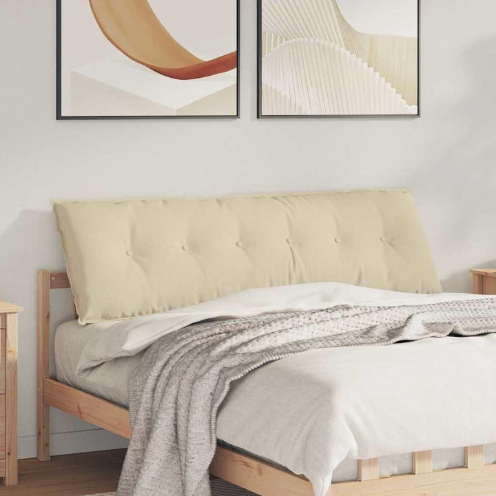 vidaXL Rückenkissen Creme 160 x 19 x 50 cm Stoff, Wohnzimmer, rechteckig, modern, abnehmbare Bezüge,