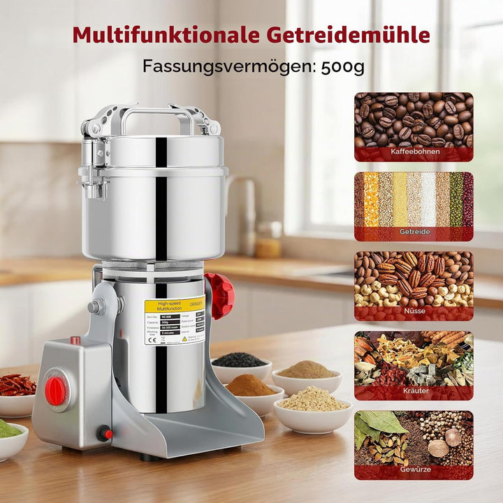 Tragbare Getreidemühle 220 V,Zum Mahlen schütteln,Hochgeschwindigkeits Schleifmaschine Mehl Pulver,D