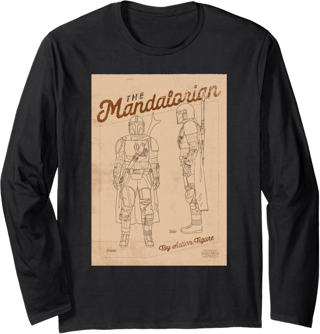Star Wars The Mandalorian Action Figure Diagram Langarmshirt