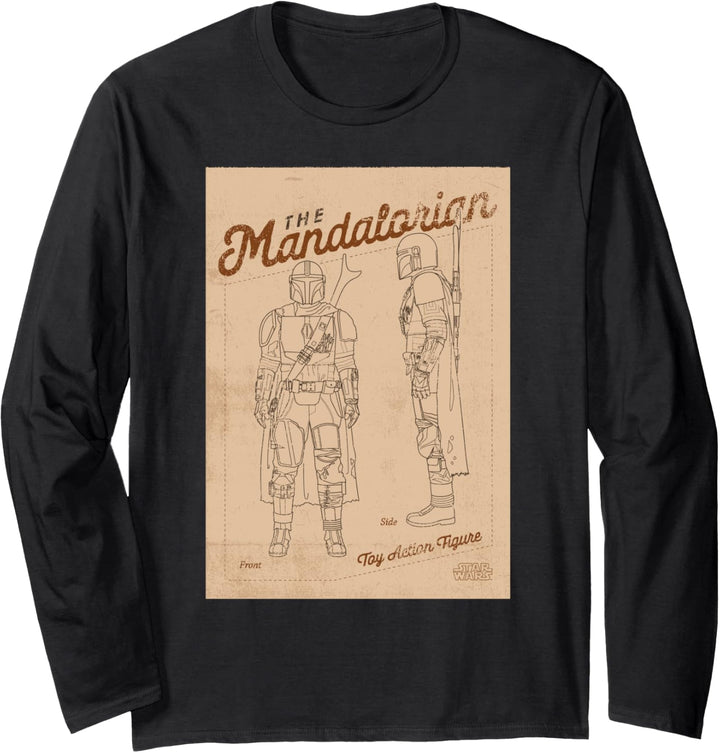 Star Wars The Mandalorian Action Figure Diagram Langarmshirt