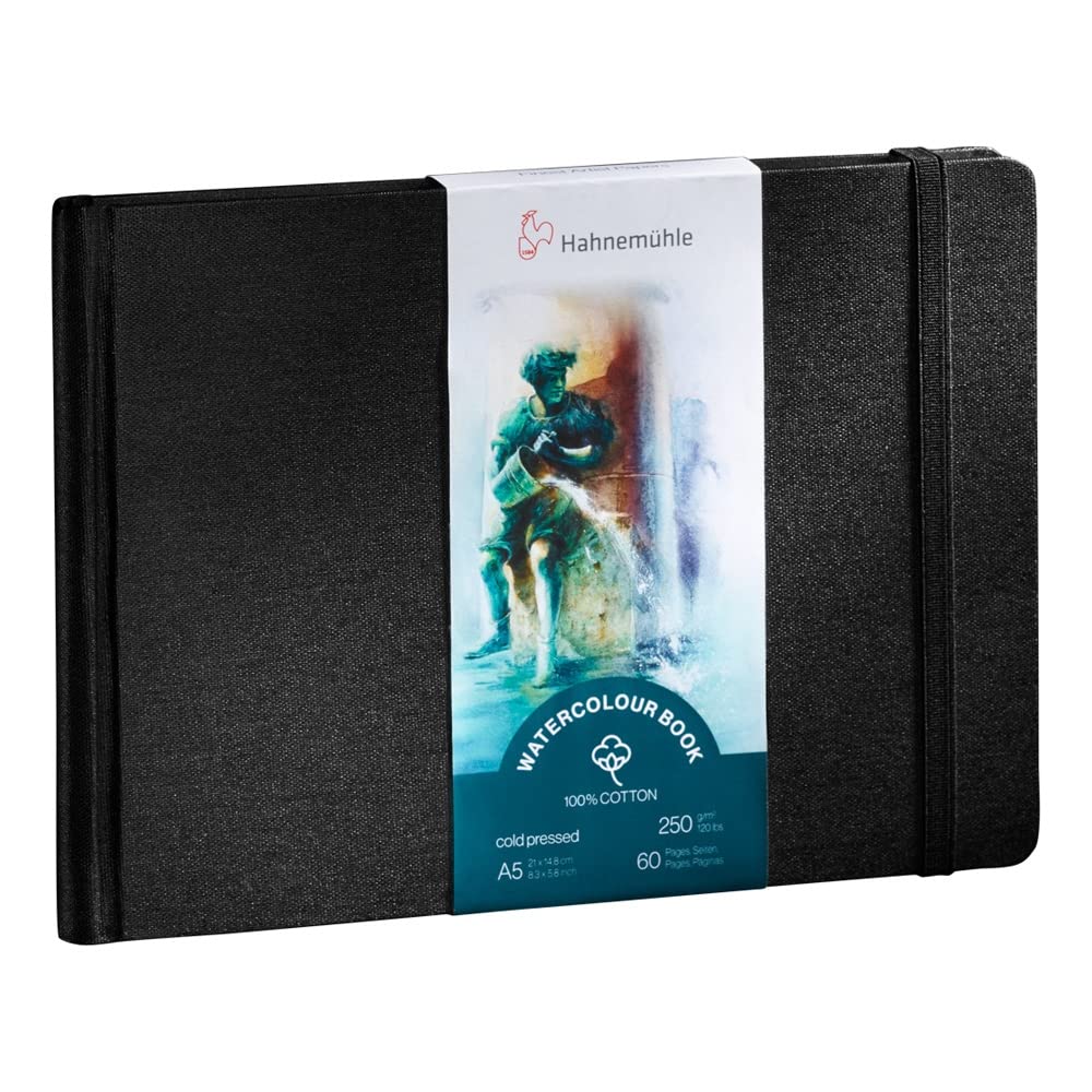 Hahnemühle Watercolour Book 100% Cotton, 250g/m², matt, oberflächengeleimt, 30 Blatt/60 Seiten, Aqua