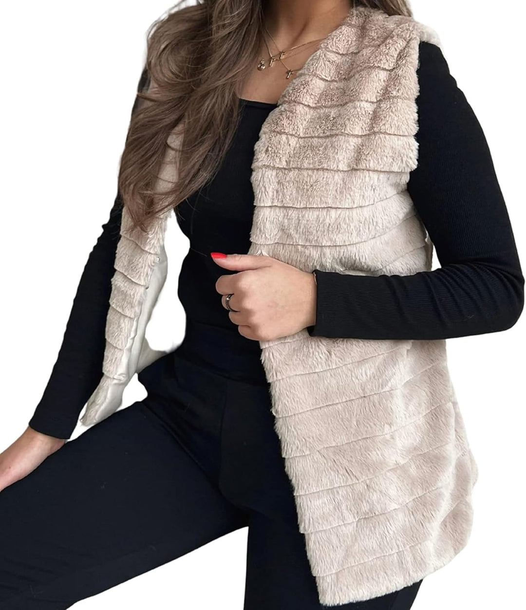 Och Bella Weste für Damen, Weich und Flauschig, Kurze Fellweste, Perfekt für Kältere Tage, Stylische