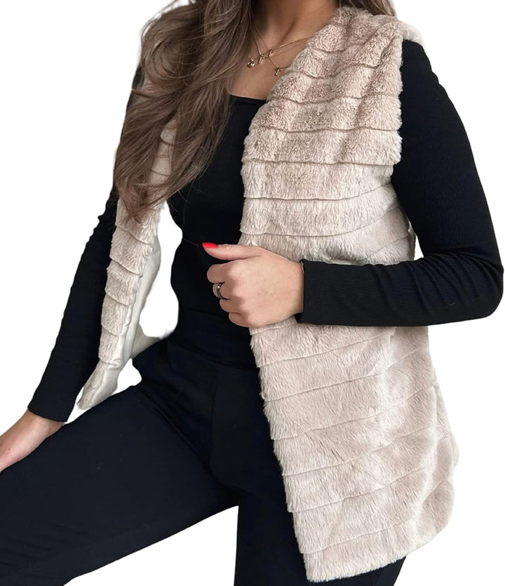 Och Bella Weste für Damen, Weich und Flauschig, Kurze Fellweste, Perfekt für Kältere Tage, Stylische