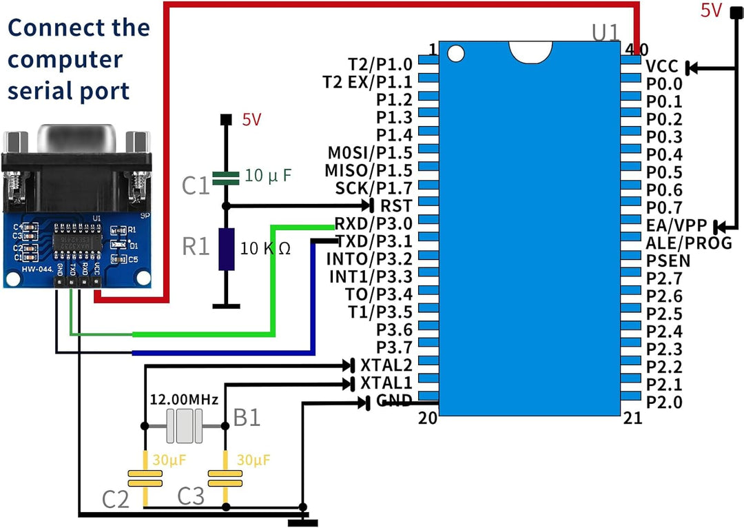 Konvertermodul für RS232 zu TTL, serielles Port-Modul/Buchse serielle Port-Platine auf TTL mit MAX32