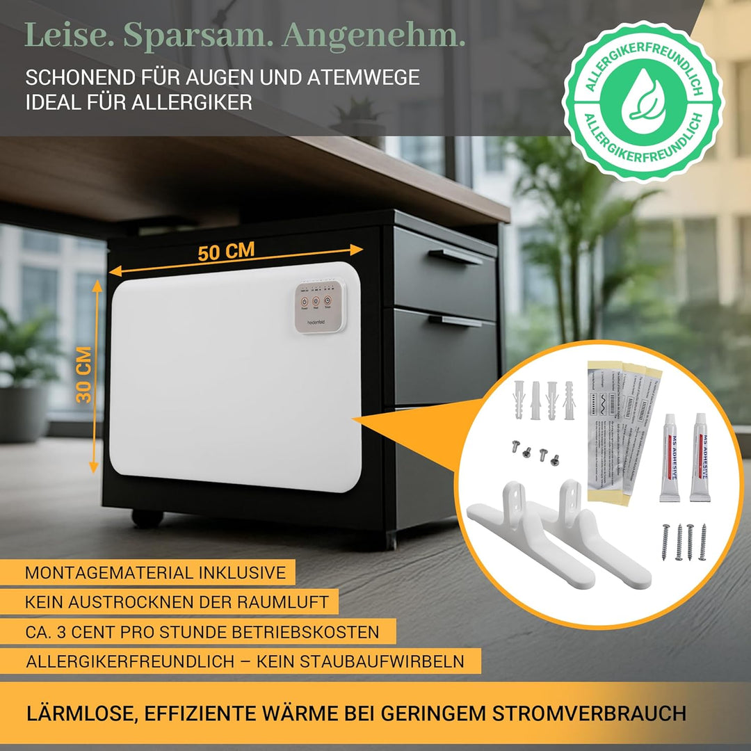 Heidenfeld Infrarotheizung 3in1 Tischheizung HF-TH120 | 120 Watt - Infrarot Heizkörper - Elektroheiz