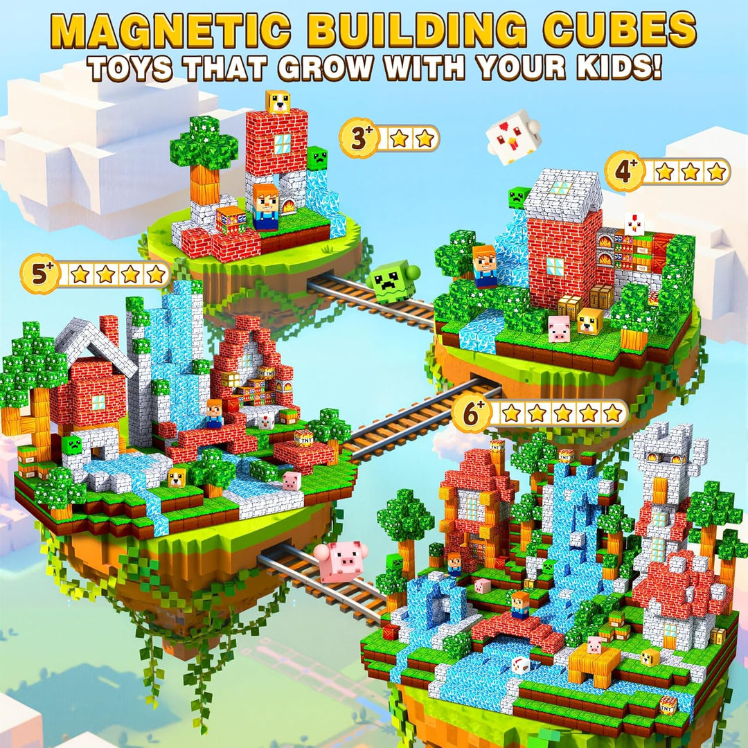 COOLJOYA Magnetische Bausteine - Magnetbausteine Magnetspielzeug,150 Teile Magnetische Bauwelt Spiel