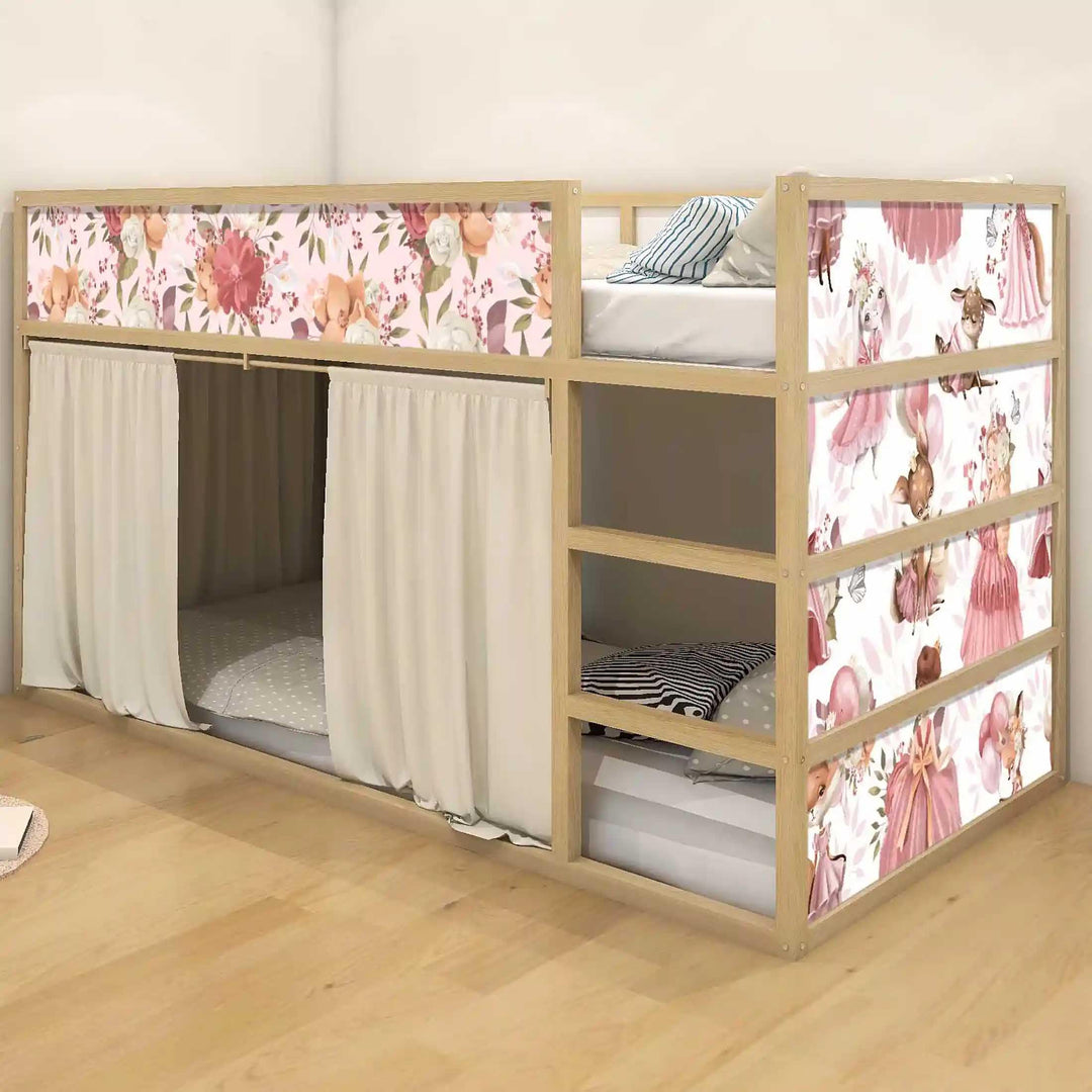 WANDKIND Aufkleber für IKEA KURA Kinderbett Hochbett Klebefolie Möbelfolie Sticker Kinderzimmer Prin