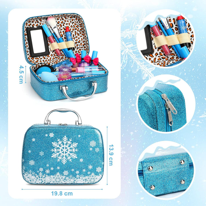 Kinderschminke Set Mädchen, Waschbar Make up Set mit Schminkkoffer Kinder Rollenspiel Schminke Mädch