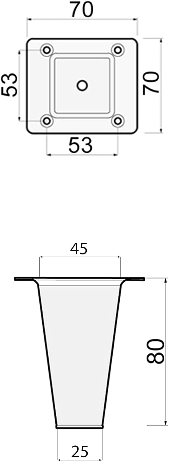 Sossai® Holz-Tischbeine - Clif Square | Öl-Finish | Höhe: 8 cm | HMF3 | eckig, konisch (gerade Ausfü