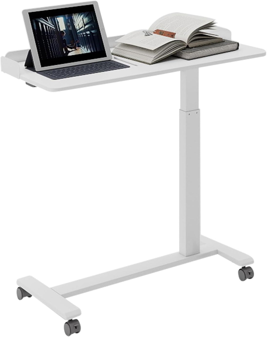 PUNCIA 90 x 40 cm Überbett-Tisch Stehpult höhenverstellbar mit Rollen
