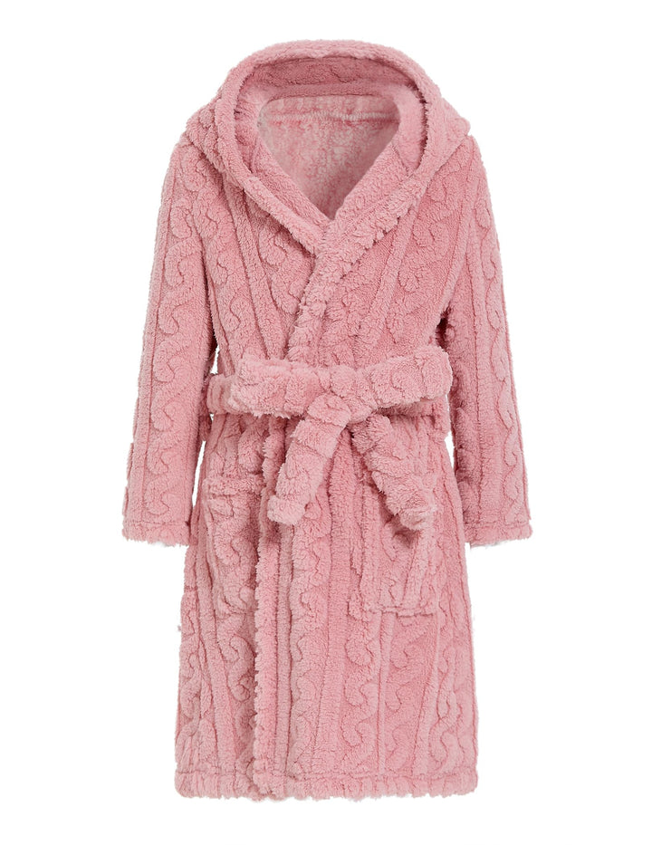 JiAmy Mädchen Bademantel Kapuzen Fleece Warmes Weiches Kinder Badekleid Fuzzy Frottee-Robe 4-14 Jahr