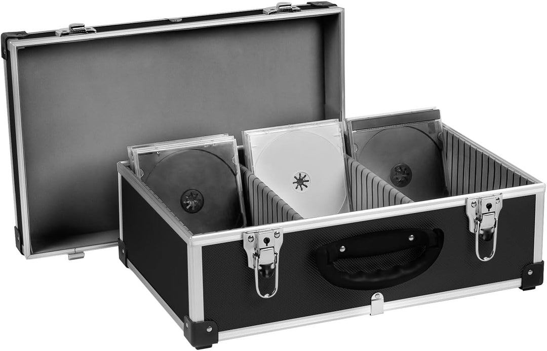anndora CD Koffer für 60 Standard CD Cases - 43 x 29 x 18,5 cm - Schwarz 60 CD's schwarz, 60 CD's sc