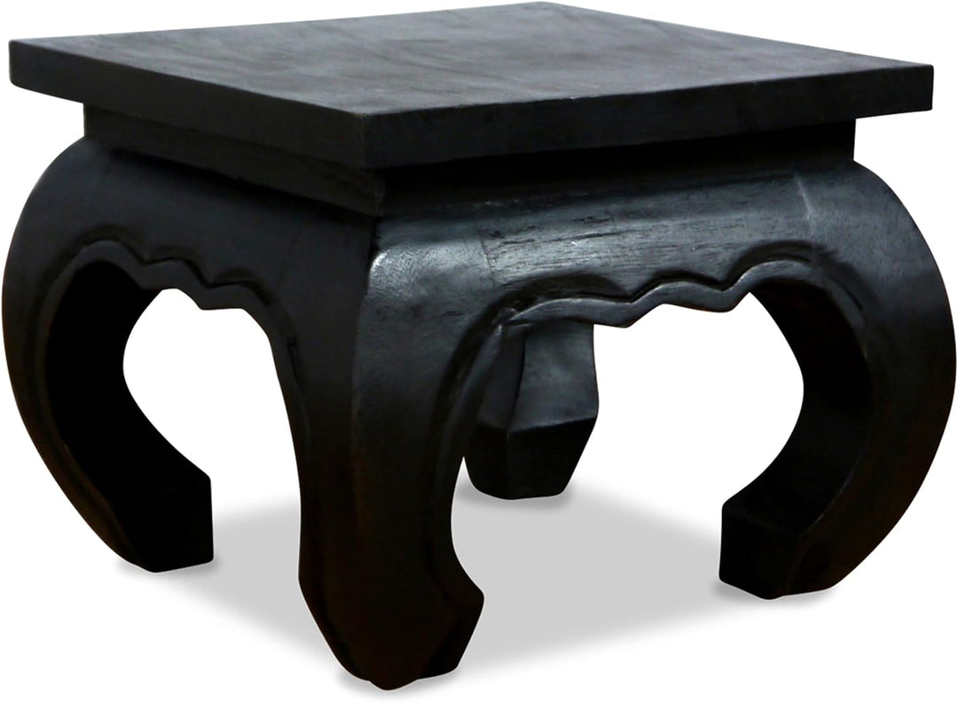 livasia Opiumtisch, Beistelltisch aus Massivholz, Couchtisch, Nachttisch (30cm) 30x30cm, 30x30cm