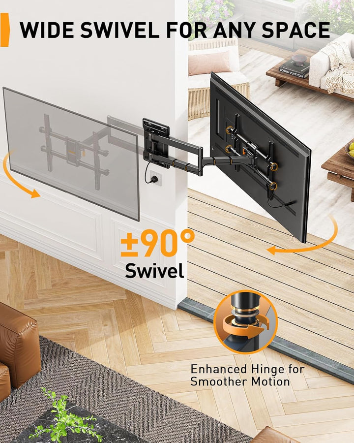 Perlegear Langarm TV Wandhalterung, Full Motion Wandhalterung Fernseher für 32-65″ TVs, 60 kg Tragkr