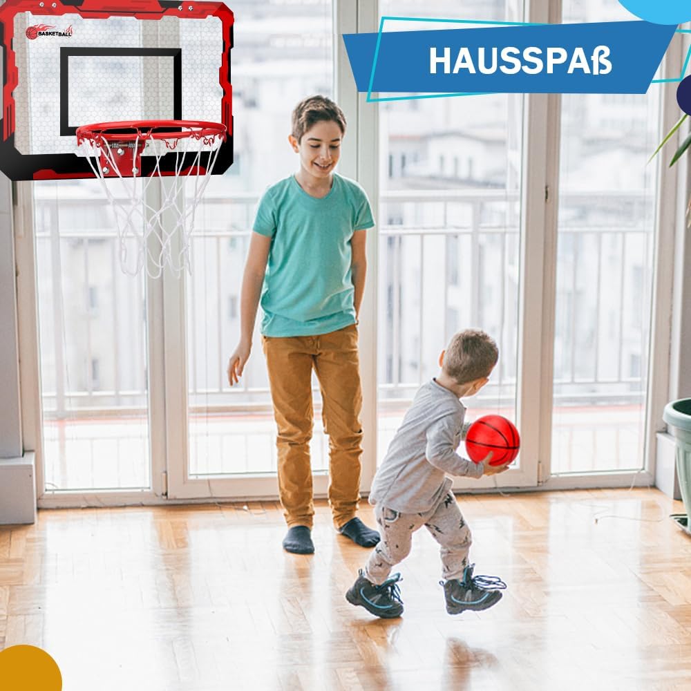 Mini Basketballkorb Basketball Reifen für Kinder Erwachsene, über Tür Basketball Reifen mit 3 Gummib