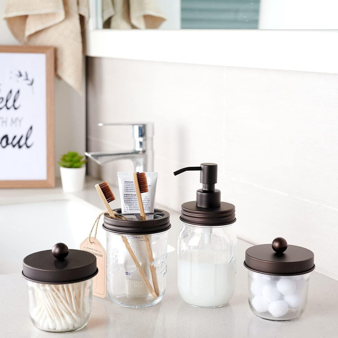 Mason Jar Seifenspender – Bronze rostfreier 304 Edelstahl Deckel & Pumpe Ideal für Handseife, Lotion