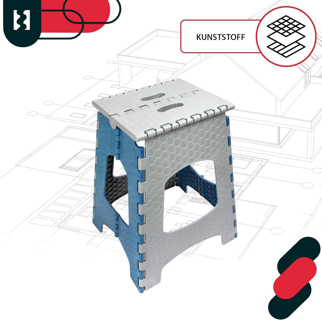 KOTARBAU® Tritthocker klappbar - 44 cm - Klappstuhl - Sitzhocker - Klapphocker - rutschfest & Stands
