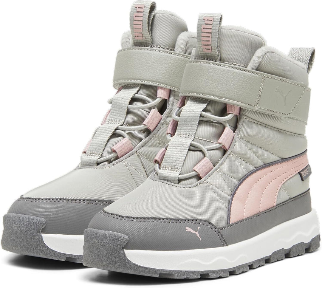 PUMA Unisex Kinder Evolve Puretex Ac+ps High Boot 34 EU Smokey Gray Future Pink Puma White, 34 EU Sm