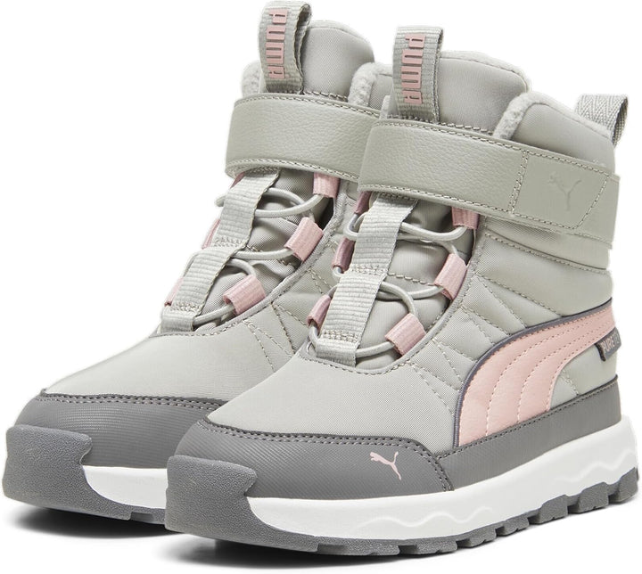 PUMA Unisex Kinder Evolve Puretex Ac+ps High Boot 34 EU Smokey Gray Future Pink Puma White, 34 EU Sm