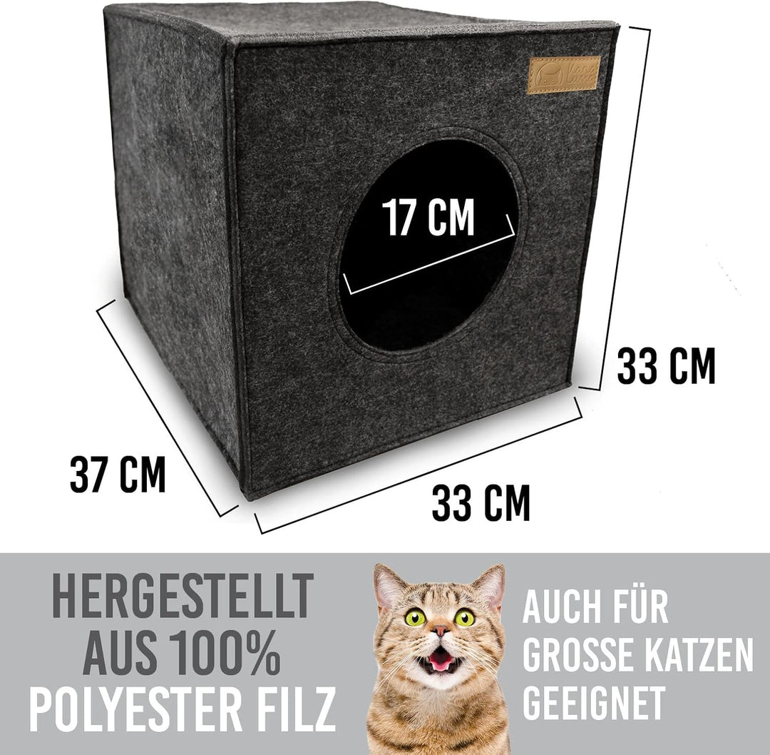Katzenhöhle Filz fürs Regal z.B. IKEA Kallax oder Expedit I Kuschelhöhle Regal I Katzenhöhle für 2 K
