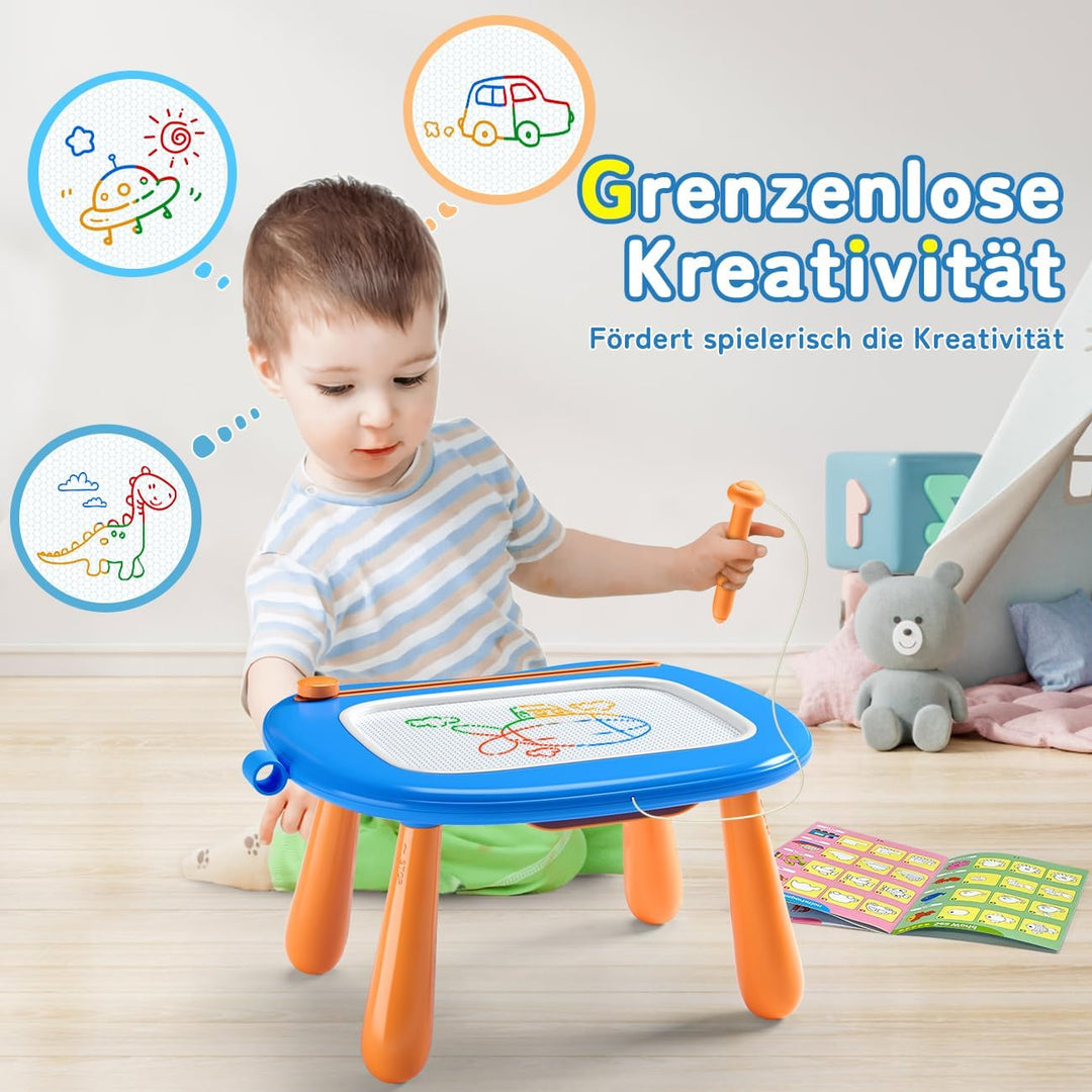 Maltafel Zaubertafel ab 1 jahr, bunte Magnetische Zeichentafel mit 4 Beine, pädagogische Spielzeug f