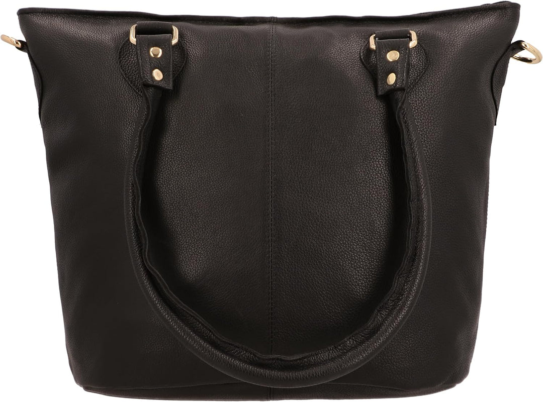 Gusti Shopper Leder - Therese Handtasche Damen Umhängetasche Vintage mit Reissverschluss Shopper Led