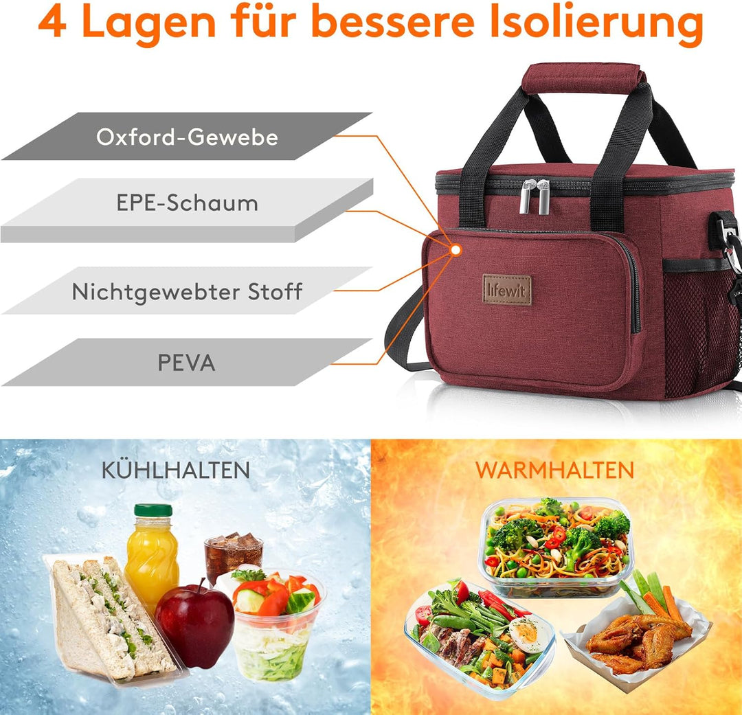 Lifewit Kleine Kühltasche, 8,5L, Isolierte Lunchtasche, Faltbare Lunch-Tasche, tragbare Brotdose für