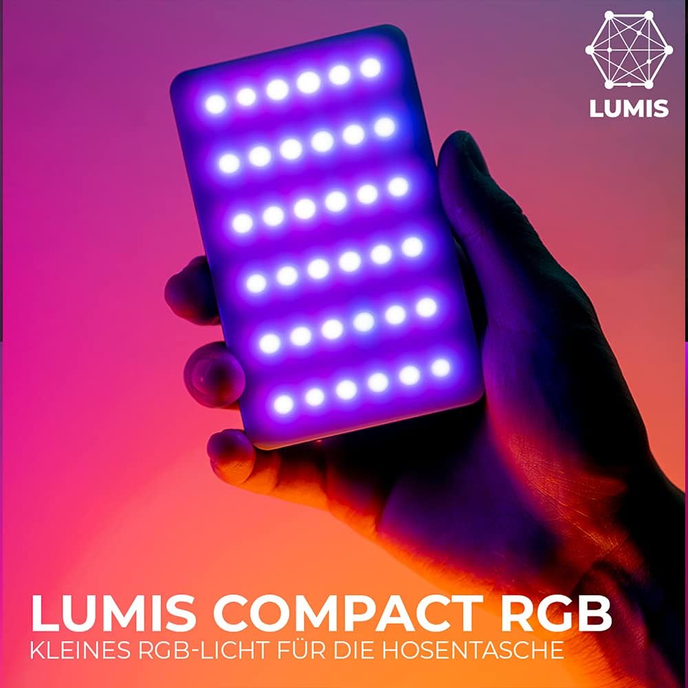 Rollei Lumis Compact RGB, schwarz &amp; Profi 5 in 1 Faltreflektor 80 cm - Runder Faltreflektor mit vers