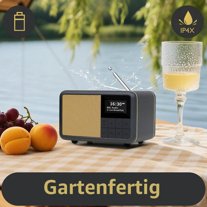 LEMEGA CR7 Tragbares Mini DAB+ Radio mit Bluetooth（Akku mit bis zu 12 Stunden Laufzeit,UKW,IPX4 wass