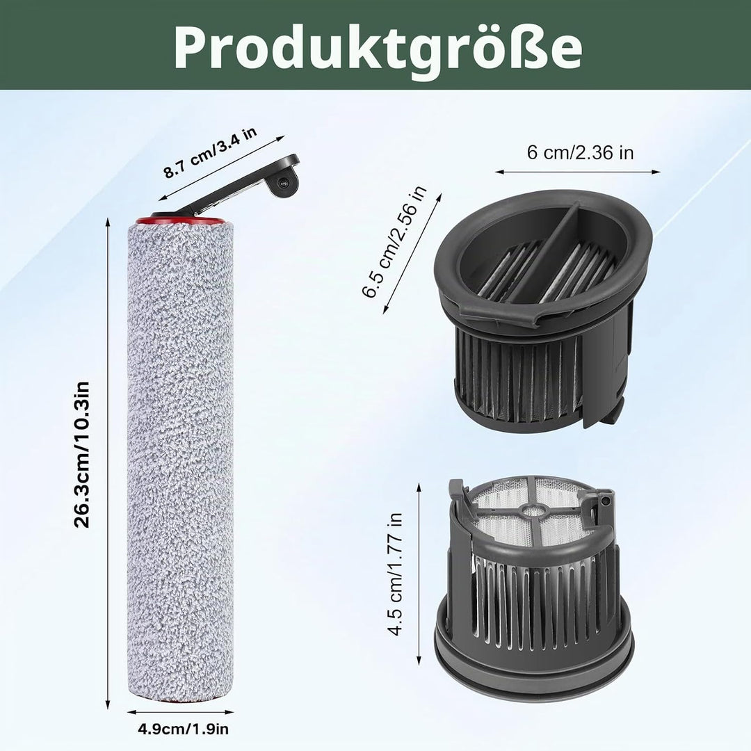 7 Stück Ersatzwalze Filter Set für Dreame H14 Pro H14 Dual H14 Nass- und Trockensauger H14 AE Ersatz