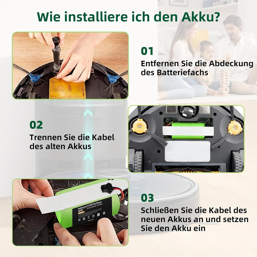 14.4V 6800mAh Akku für Eufy RoboVac G10 G20 G30 G35 G40 Hybrid, Ersatzakku für RoboVac 11 11S 11S MA