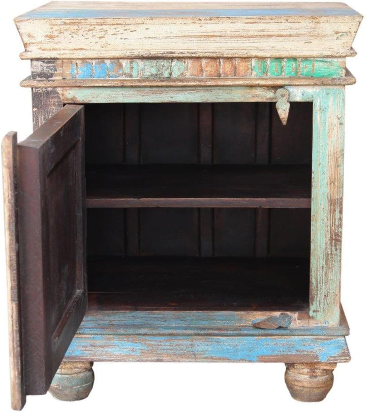 GURU SHOP Vintage Beistellschrank, Kommode, Nachttischschrank, Flurschrank - Modell 90, 66x56x38 cm