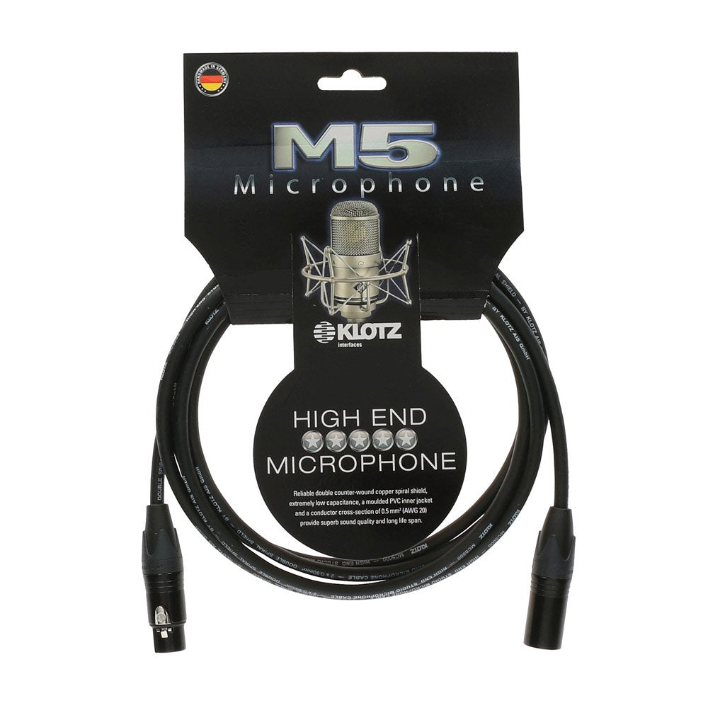 Klotz M5FM10 M5 XLR Mikrofonkabel, Stecker auf Buchse, 10 m, 10 m