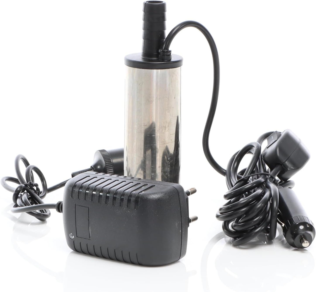 Wiltec Mini Pumpe 12 l/min 8700 U/min 12 V, 16 mm Auslass, Tauchpumpe für Wasser und Dieselöl, zum A