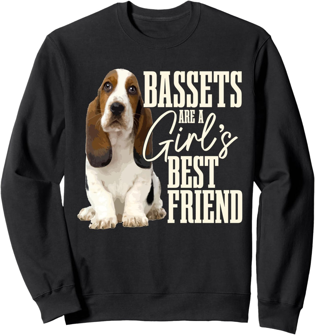 Bassets Are A Girls Best Friend Lustiger Hund Basset Hound Mom Sweatshirt