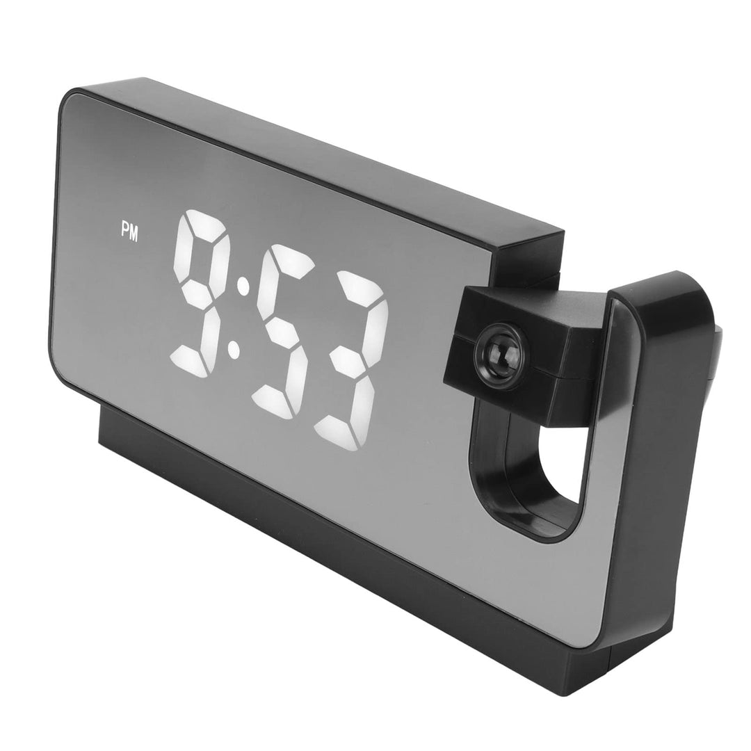 LED Projektionswecker für Schlafzimmer, Digitaluhr mit 180° Drehbarem Projektor, Anzeige von Uhrzeit