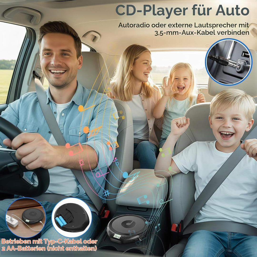 CD Player Tragbar: KOVCDVI Tragbarer CD-Player mit LCD-Display, Unterstützt CD-R/CD-RW/MP3-Wiedergab