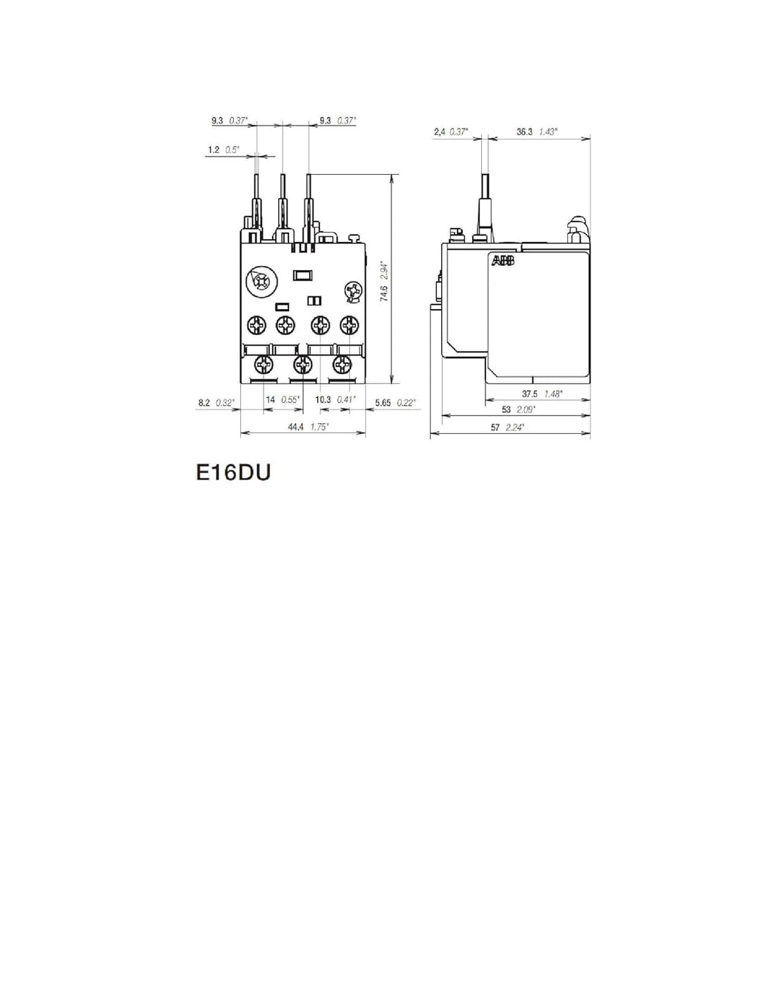 Elektronisches Überlastrelais ABB E16DU - 1,0