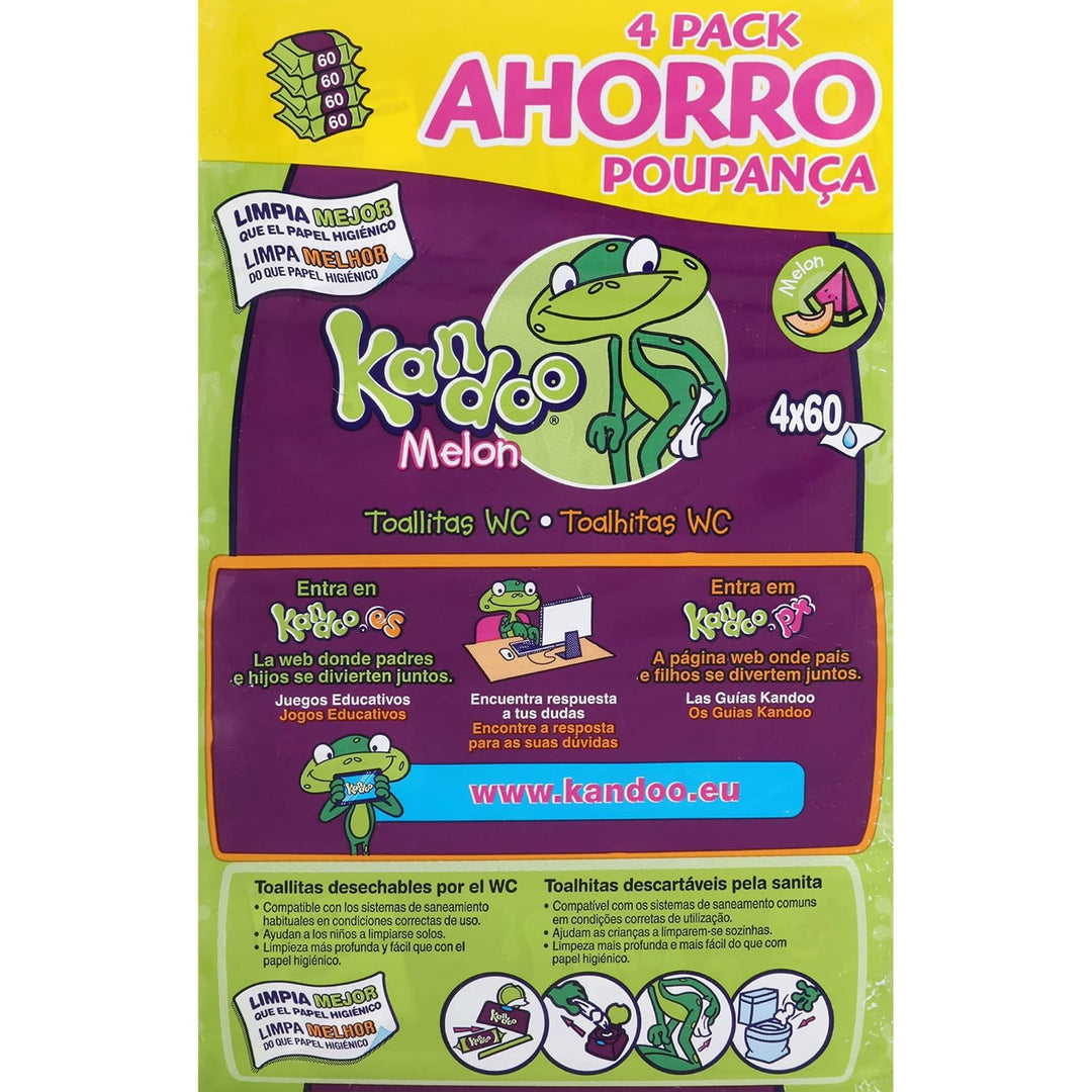 Kandoo Kandoo 0514400015 Nachfüll-Reinigungstücher, Duftmelone, 4 x 60 Stück, 118,9 g