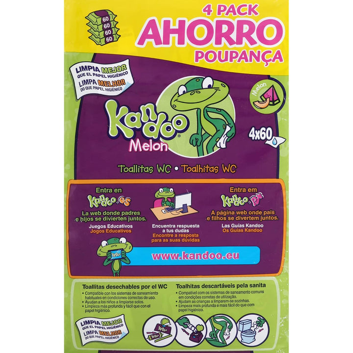 Kandoo Kandoo 0514400015 Nachfüll-Reinigungstücher, Duftmelone, 4 x 60 Stück, 118,9 g