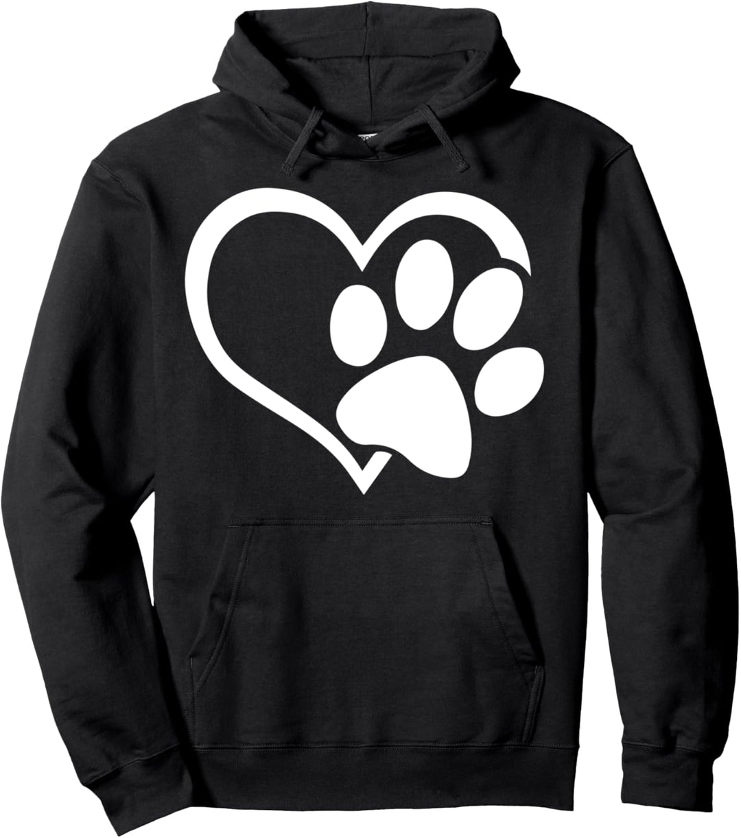 Herz mit einer Hundepfote Pullover Hoodie
