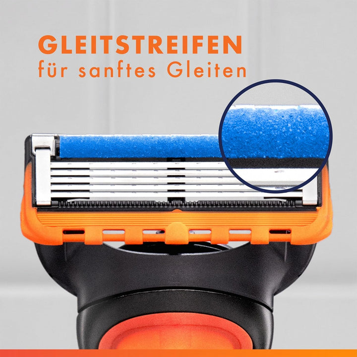 Gillette Fusion5 8 Ersatzklingen, mit grösserem Gleitstreifen für ein sanftes Gleiten und 5 Klingen