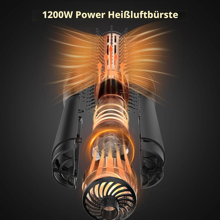 YASHE Haartrocknerbürste, 4-in-1-Föhnbürste für Haarstyler, 1200 W Keramik-Turmalin-Negativ-Ionen-Ha