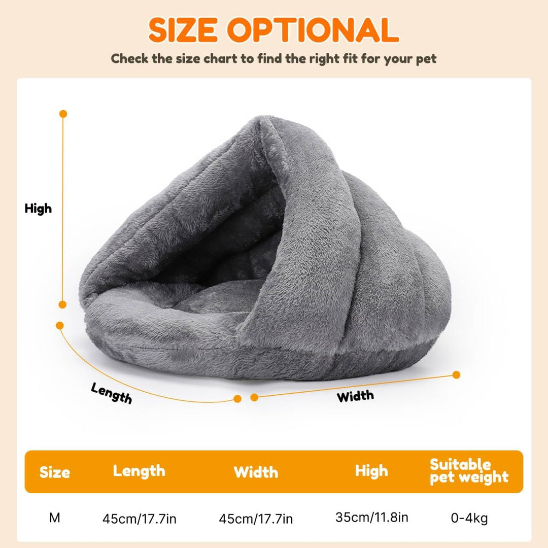 SUOXU Katzenbett, maschinenwaschbar, warmer Fleece-Schlafsack, kleines Haustierbett, für Welpen, Kät
