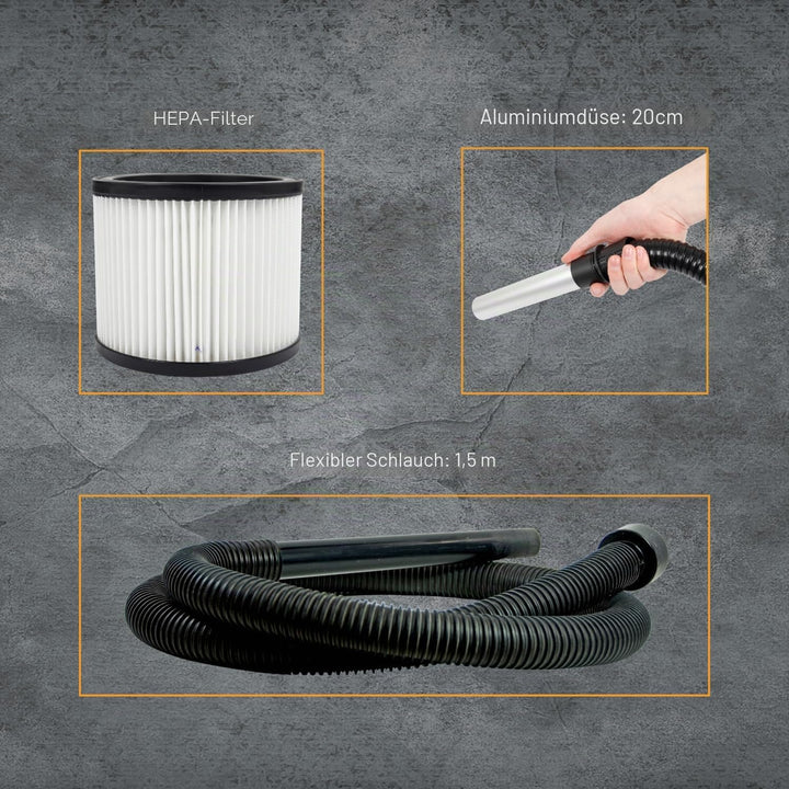 Boxer® Zyklon-Aschesauger 18L | 1000W Motor | HEPA-Filter | Zyklon-Technologie, L
