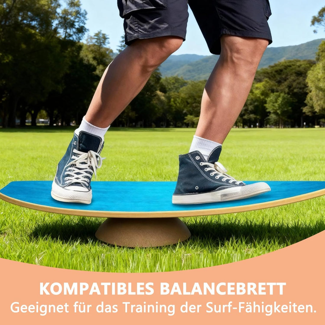 Healfith Balance Board Halbkugel aus Massivem Kork, Hochwertige Fitness Halbkugel aus Kork für Balan